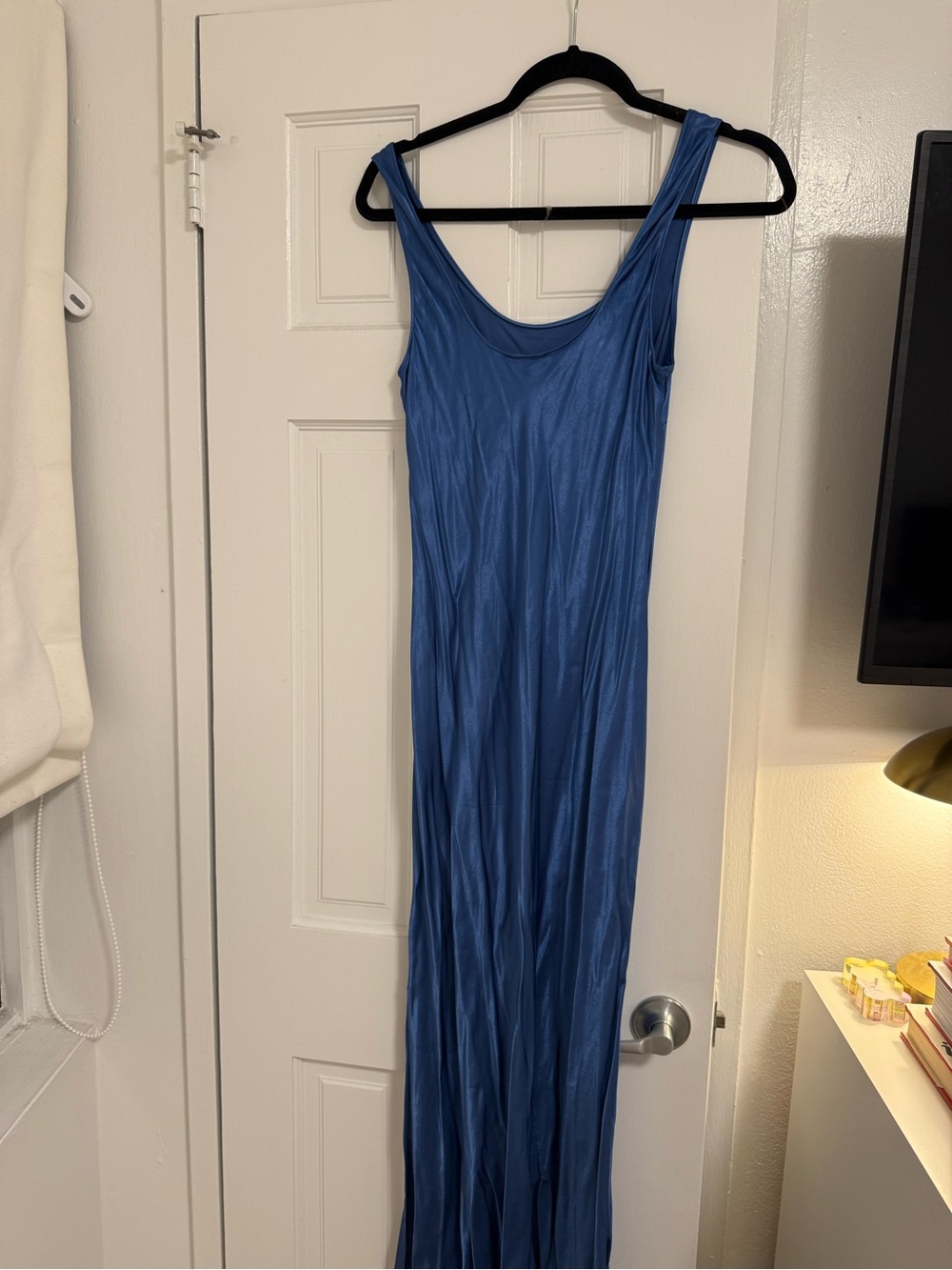 Rails Kailani Blue Satin Scoop-Neck Slip Dress NWT - Picture 3 of 3